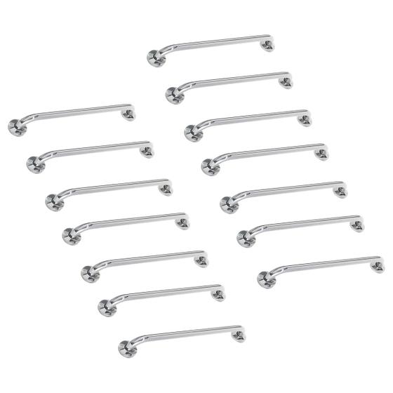 Imagem de Alça de Apoio Barra Inox 80cm Segurança Kit 14 Unidades Idoso Cadeirante Acessibilidade Quarto Banheiro Resistente