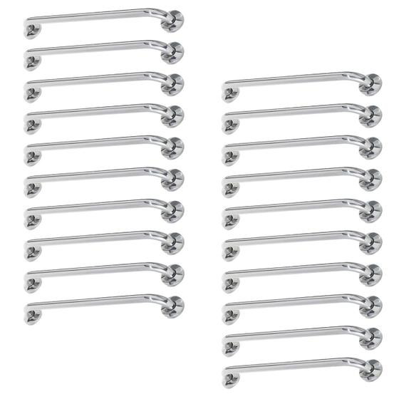 Imagem de Alça de Apoio Inox Barra 80cm Kit 20 Unidades Idoso Deficiente Acessibilidade Quarto Banheiro Resistente Segurança Suporte