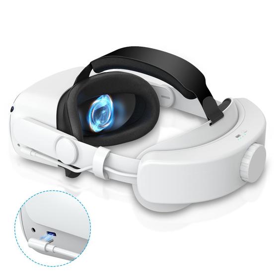 Imagem de Alça de cabeça VZNEK compatível com Oculus Quest 2 com 6.000 mAh