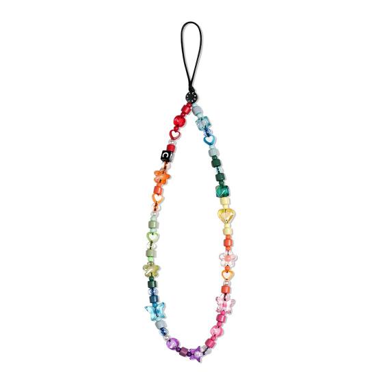 Imagem de Alça de telefone Charm Case Tify Glossy Rainbow Beaded Strap