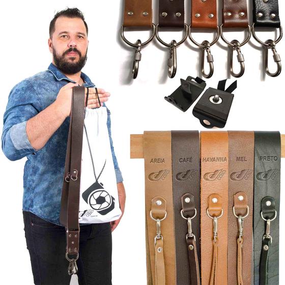 Imagem de Alça Dupla Split Em Couro Legitimo Cameras Dslr Double Strap