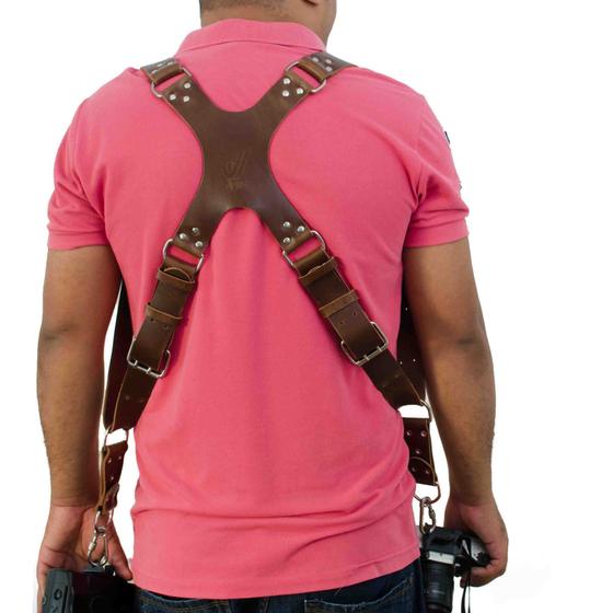 Imagem de Alça Dupla X-Double Em Couro Legitimo Cameras Dslr Double Strap