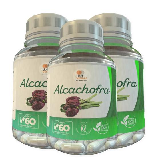 Imagem de Alcachofra - 60 Cáps 500Mg Kit Com 3 Potes