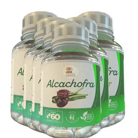 Imagem de Alcachofra - 60 Cáps 500Mg Kit Com 6 Potes