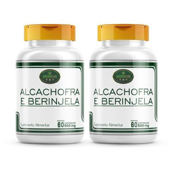 Imagem de Alcachofra E Berinjela Kit 2 Potes 120 Cápsulas 500Mg