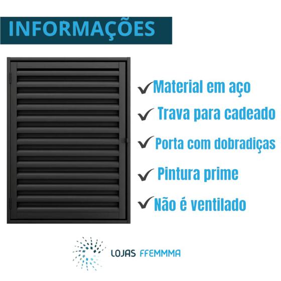 Imagem de Alçapão Liso Preto Prime  De Aço Lage Portinhola 80x60cm