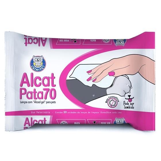 Imagem de Alcat pata70 lenços com álcool e gel para pet