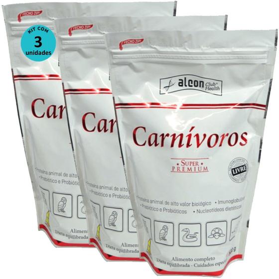 Imagem de Alcon Club Health Carnívoros 500g Super Premium Kit Com 3 unidades