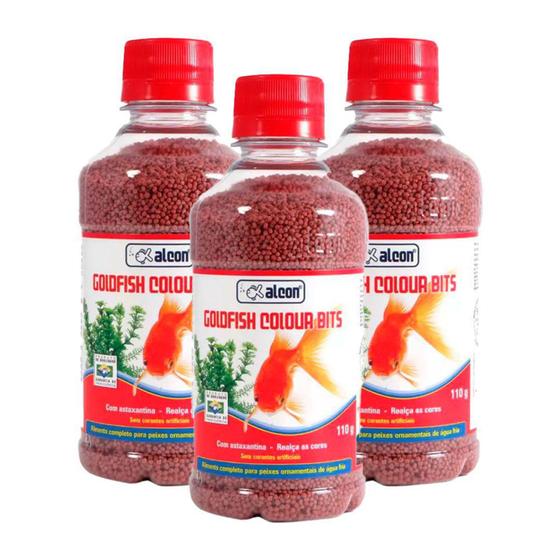 Alcon Goldfish Colour Bits 110gr KIT C/3 UN Menor preço em Alcon Goldfish Colour Bits 110gr KIT C/3 UN