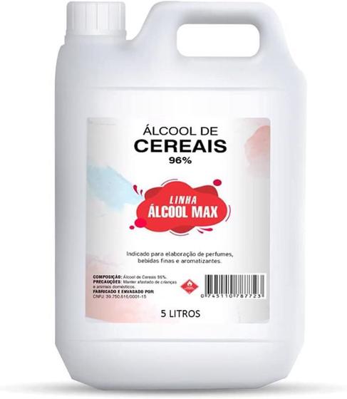 Álcool de Cereais 96% 5 Litros Togmax Menor preço em Álcool de Cereais 96% 5 Litros Togmax