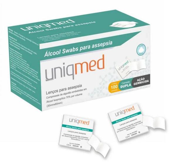 Imagem de Álcool em Sachê 70% Swab CX C/100 Unidades - Uniqmed