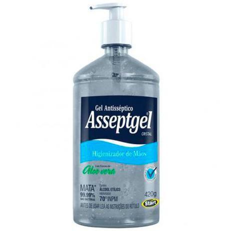 Imagem de Álcool Gel 70º Para Mãos 420 gramas Antisséptico Bactericida Asseptgel