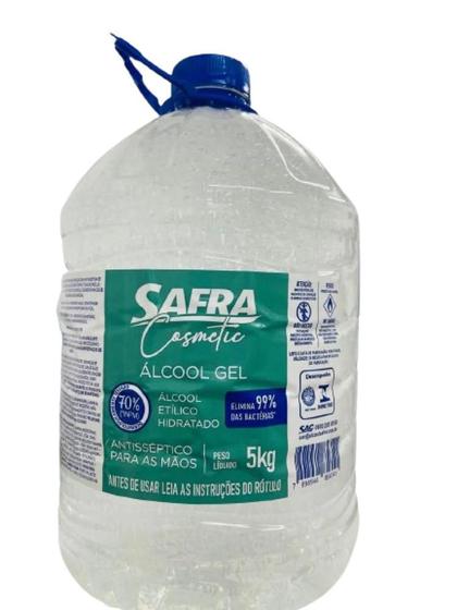 Alcool Gel Antisseptico 5 Litros Safra Menor preço em Alcool Gel Antisseptico 5 Litros Safra