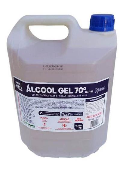 Alcool Gel Super Vale 70 Inpm 4,250kg Menor preço em Alcool Gel Super Vale 70 Inpm 4,250kg