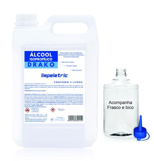 Imagem de Álcool Isopropílico 5 litros Limpeza Eletronica, Placas, Circuitos Limpeltric