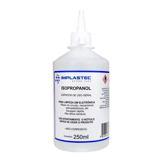 Álcool Isopropilico Puro 99,8% 250 Ml Limpador Implastec Menor preço em Álcool Isopropilico Puro 99,8% 250 Ml Limpador Implastec