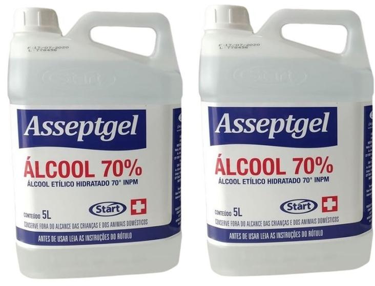 Imagem de Álcool líquido 70%  5 litros 2 Galões - Marca Asseptgel, fabricante Start.