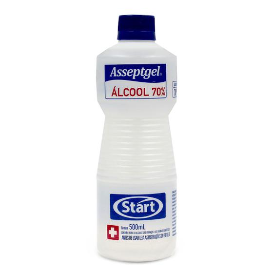 Alcool liquido 70% asseptgel/start 500ml Menor preço em Alcool liquido 70% asseptgel/start 500ml