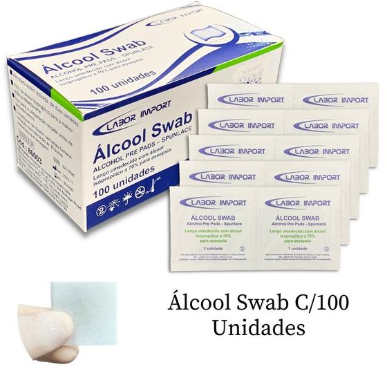 Imagem de Alcool Swab Gaze Alcool 70% Esteril Lenço Umedecido Com 100 Unidades