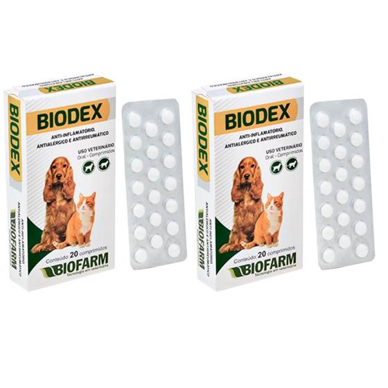 Imagem de Alergia e Inflamação em gatos e cachorro - Kit 2 Biodex Comp.