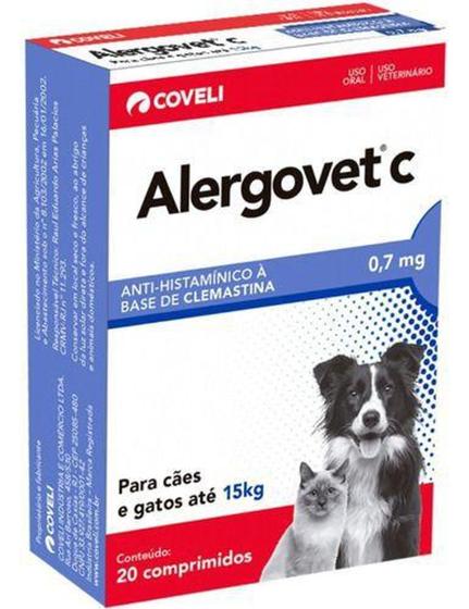 Imagem de Alergovet C 0,7 Mg - 20 Comprimidos Original (com Nf) - COVELI