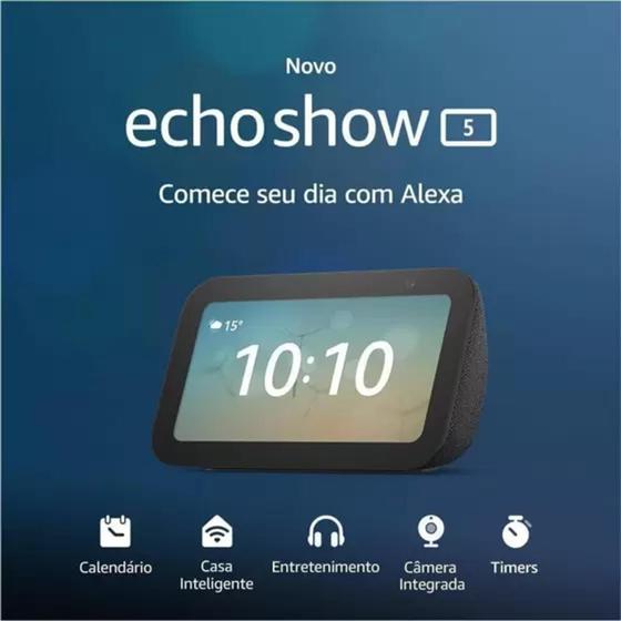 Imagem de Alexa Echo Show 5 3ª Geração Smart Speaker - Tela de 5,5” com Alexa Preto