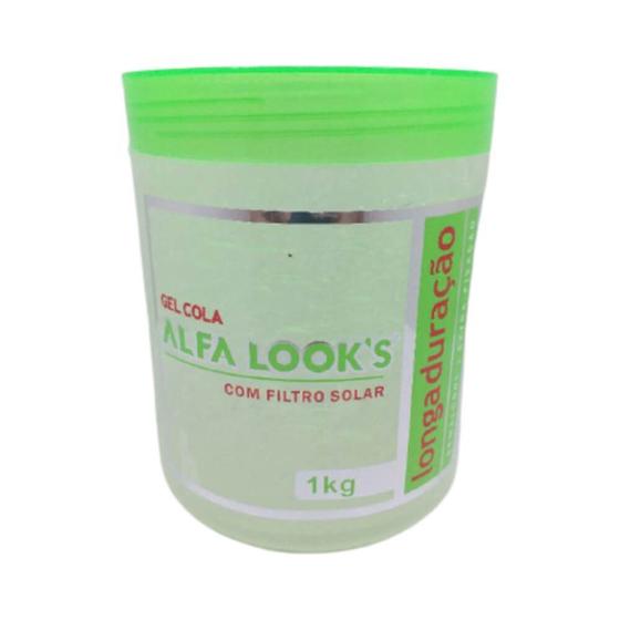 Alfa Looks Gel Cola Incolor 1kg Modelador e Fixador de Cabelo