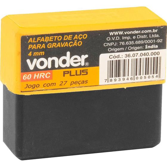 Imagem de Alfabeto de aço punção 10mm a-z para gravação - Vonder Plus