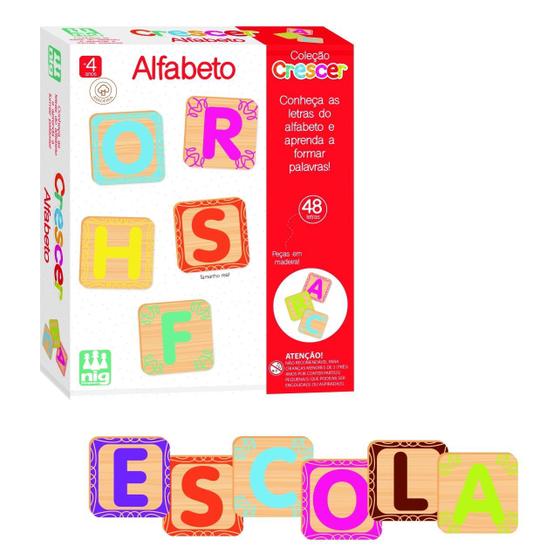 Imagem de Alfabeto Infantil Letras Coleção Crescer Em Madeira - Nig