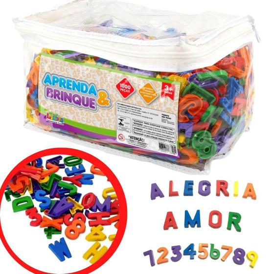 Alfabeto Letras E Numeros 1000 Peças Aprenda E Brinque Brinquedo ...