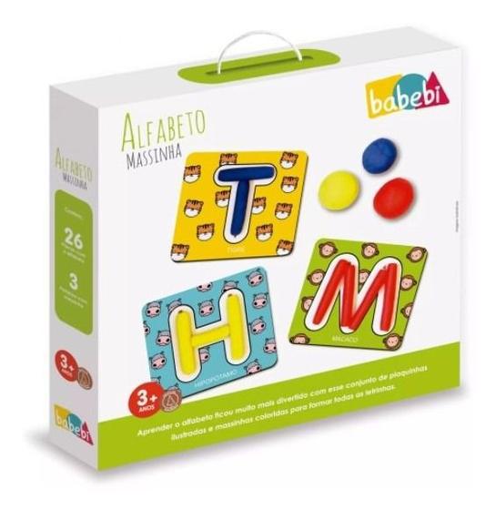Imagem de Alfabeto Madeira Com Massinha Brinquedo Educativo Pedagógico