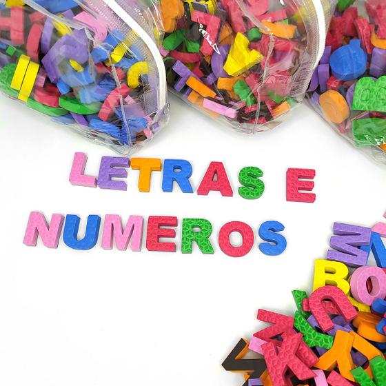 Imagem de Alfabeto Magnético Infantil 88 Letras em Eva com Imã e 30 números para Geladeira e Lousas Imantadas