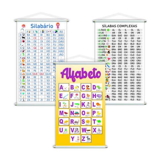 Imagem de Alfabeto + Silabário + Complexo Kit 3 Banners Grande