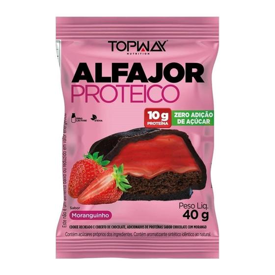 Imagem de Alfajor Topway com Proteína Moranguinho 40g - Embalagem com 10 Unidades