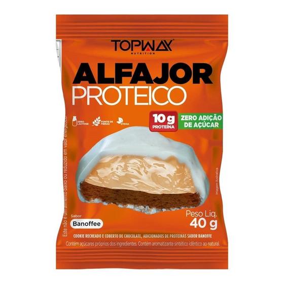 Imagem de Alfajor Topway com Proteína Sabor Banoffe 40g - Embalagem com 10 Unidades