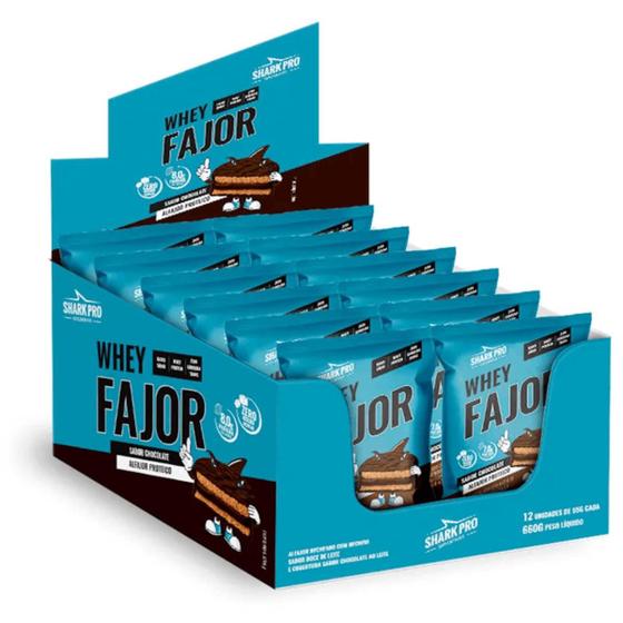 Imagem de Alfajor Whey Fajor Display C/12 Unidades Shark Pro