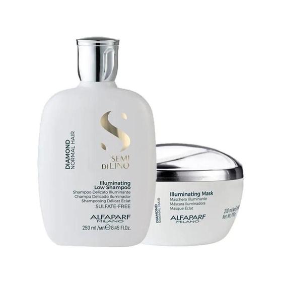 Imagem de Alfaparf Semi Di Lino Diam Illum Kit Shamp 250Ml+ Masc 200Ml