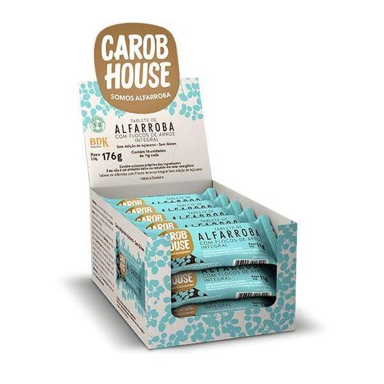Imagem de Alfarroba Com Flocos De Arroz Integral Carob House Contendo 16 Unidades
