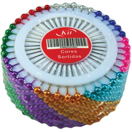 Imagem de Alfinete costura kit cabeca colorida disco kit