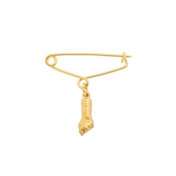 Imagem de Alfinete para Roupa Broche Figa Figuinha Banho Ouro