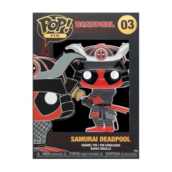 Imagem de Alfinetes Pop Funko Marvel Samurai Deadpool com 9,5 cm de altura