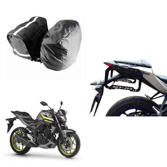 Imagem de Alforge Nylon Com Capa + Afastador Yamaha Mt 03 320cc