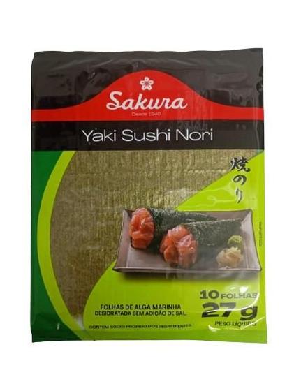 Imagem de Alga Yaki Sushi Nori 10 Folhas Sakura 27g