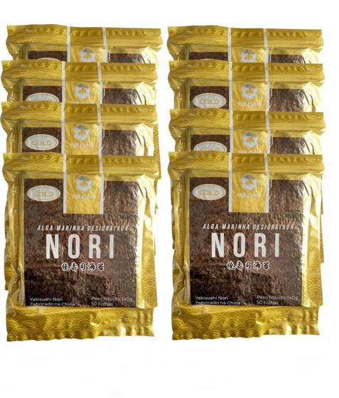 Imagem de Alga Yaki Sushi Nori Para Sushi 50fls Gold 140g (Kit com 8)