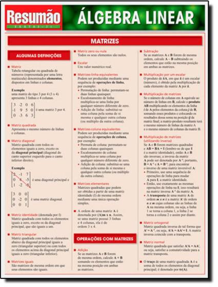 Imagem de Algebra Linear - RESUMAO