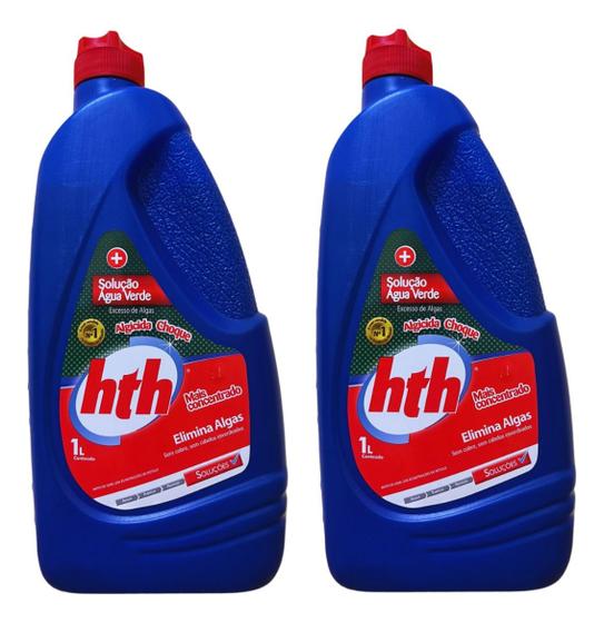 Imagem de Algicida Choque Solução Água Verde Hth 01 Lt Kit 02 Und