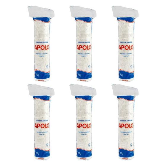 Imagem de Algodao Apolo Discos 70G - Kit Com 6Un