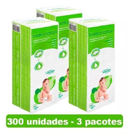 Imagem de Algodão Bellacotton Quadrado Bebê Sem Perfume - 300 Unidades