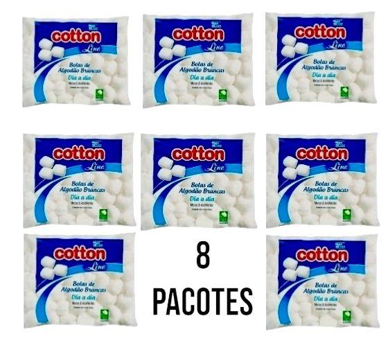 Imagem de Algodao Bola Cotton Line 40gr Branco 8 Pacotes 