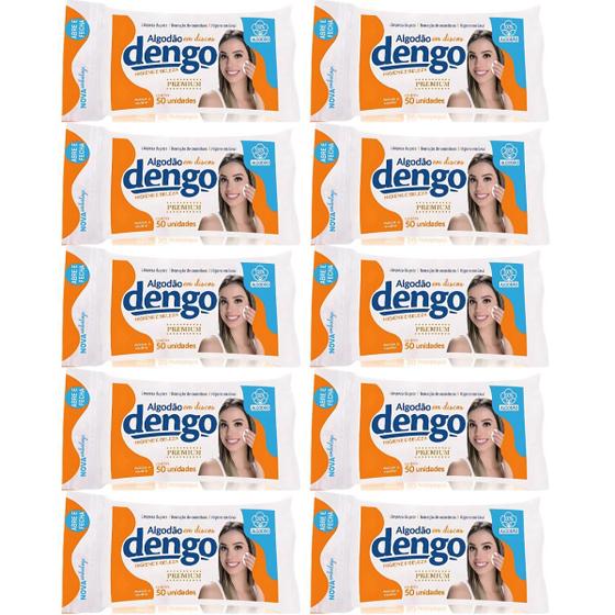 Imagem de Algodao Disco Dengo 50un Limpeza Facial Maquiagem Manicure Pedicure Macio Suave - Kit Com 10